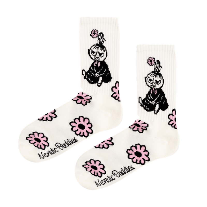 Lilla My blomma damstrumpor retro vit