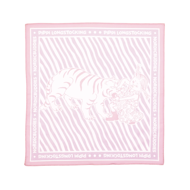 Pippi Långstrump & tiger sjal rosa