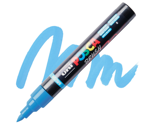 Posca Marker Brush PC-5BR 57 Ljusblå