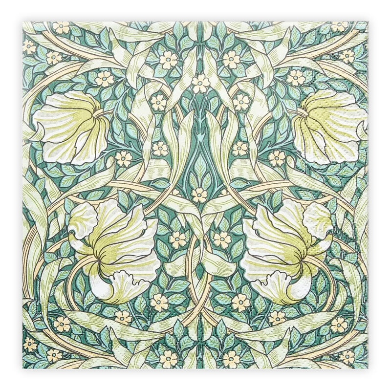 Matservetter 20p William Morris Pimpernel grön
