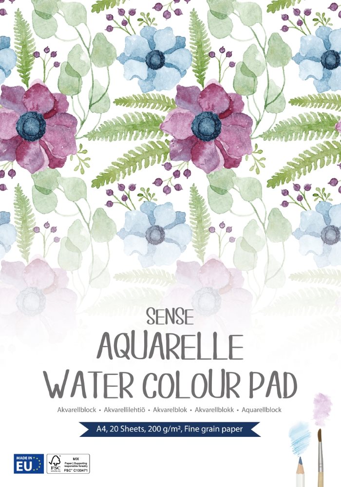Akvarellblock A4 FSC® 200 gram - 20 blad