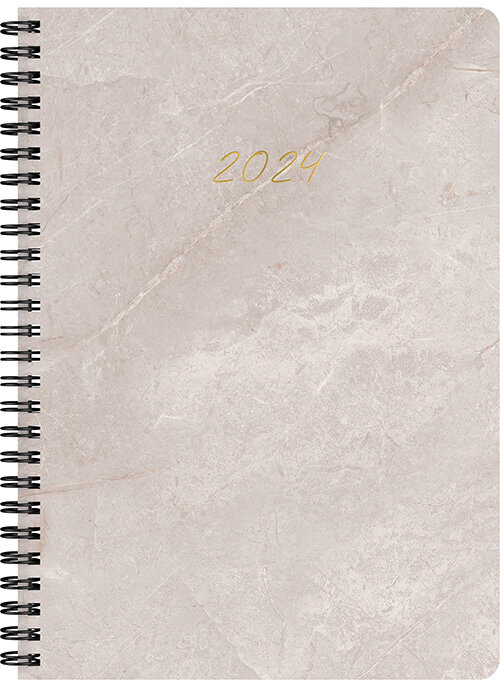 Kalender 2024 A5 Marble 12 mån FSC