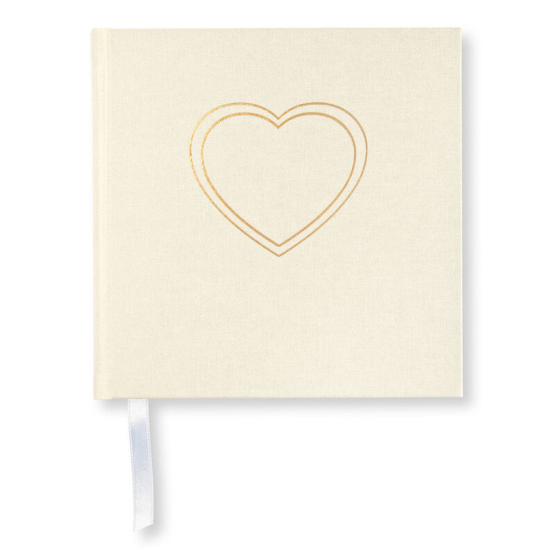 Blank Book Paperstyle Heart Off white