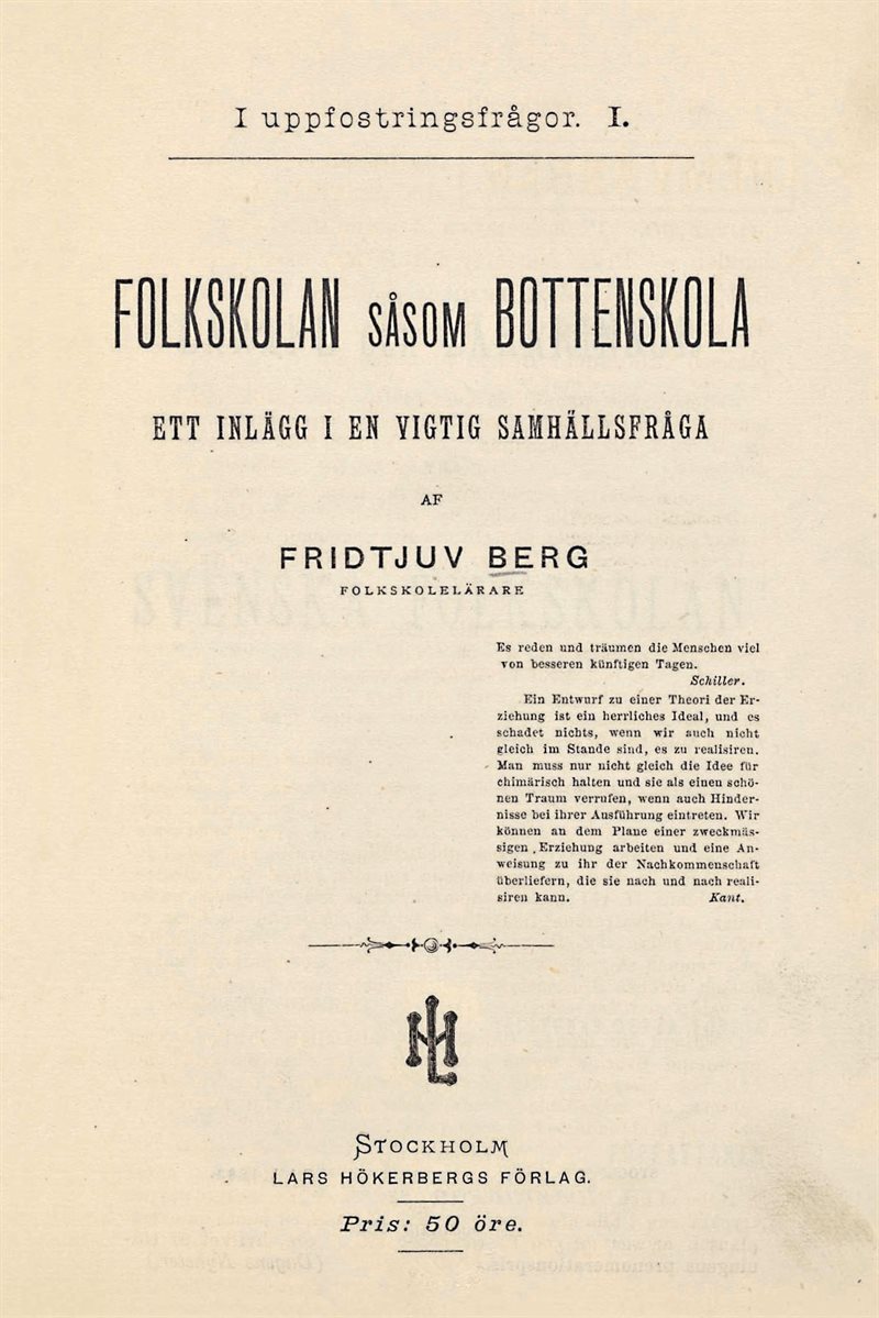 Folkskolan såsom bottenskola