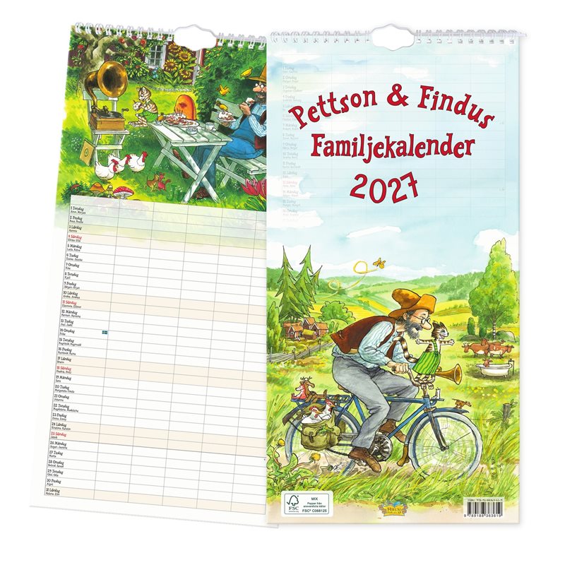 Familjekalender 2027 - Pettson och Findus