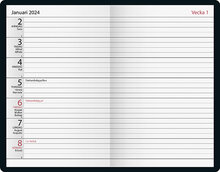 Kalender 2024 Agenda Röd Konstläder FSC