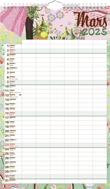 Familjekalender 6 kolumner 18 mån