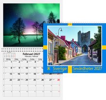 Väggkalender - Sverige Sevärdheter FSC