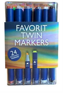 Dual markers, 2-i-1-tusch : 24 st i ask